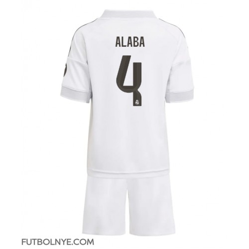 Camiseta Real Madrid David Alaba #4 Primera Equipación para niños 2025-26 manga corta (+ pantalones cortos)